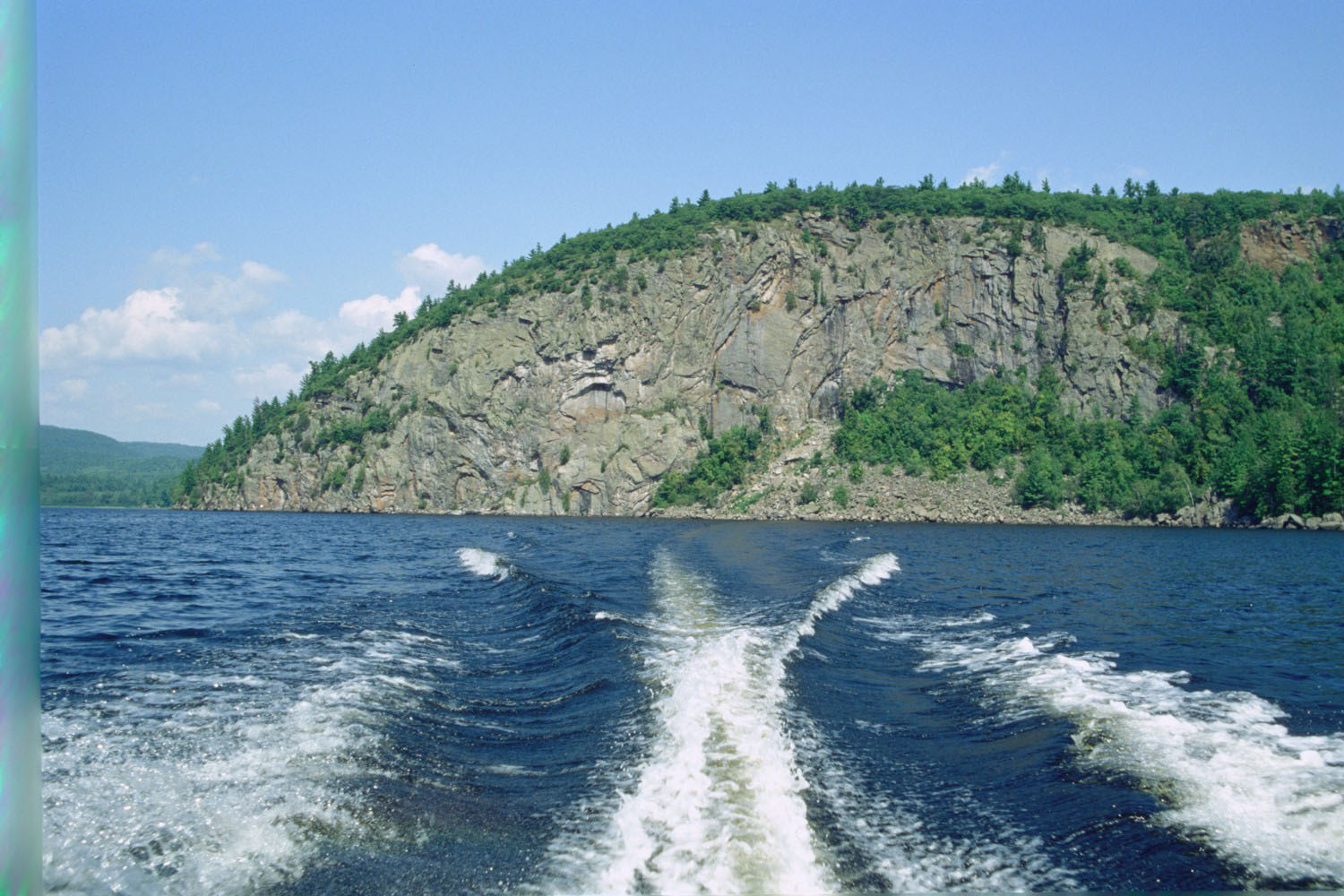 A view of the popular attraction rock rising from the river.