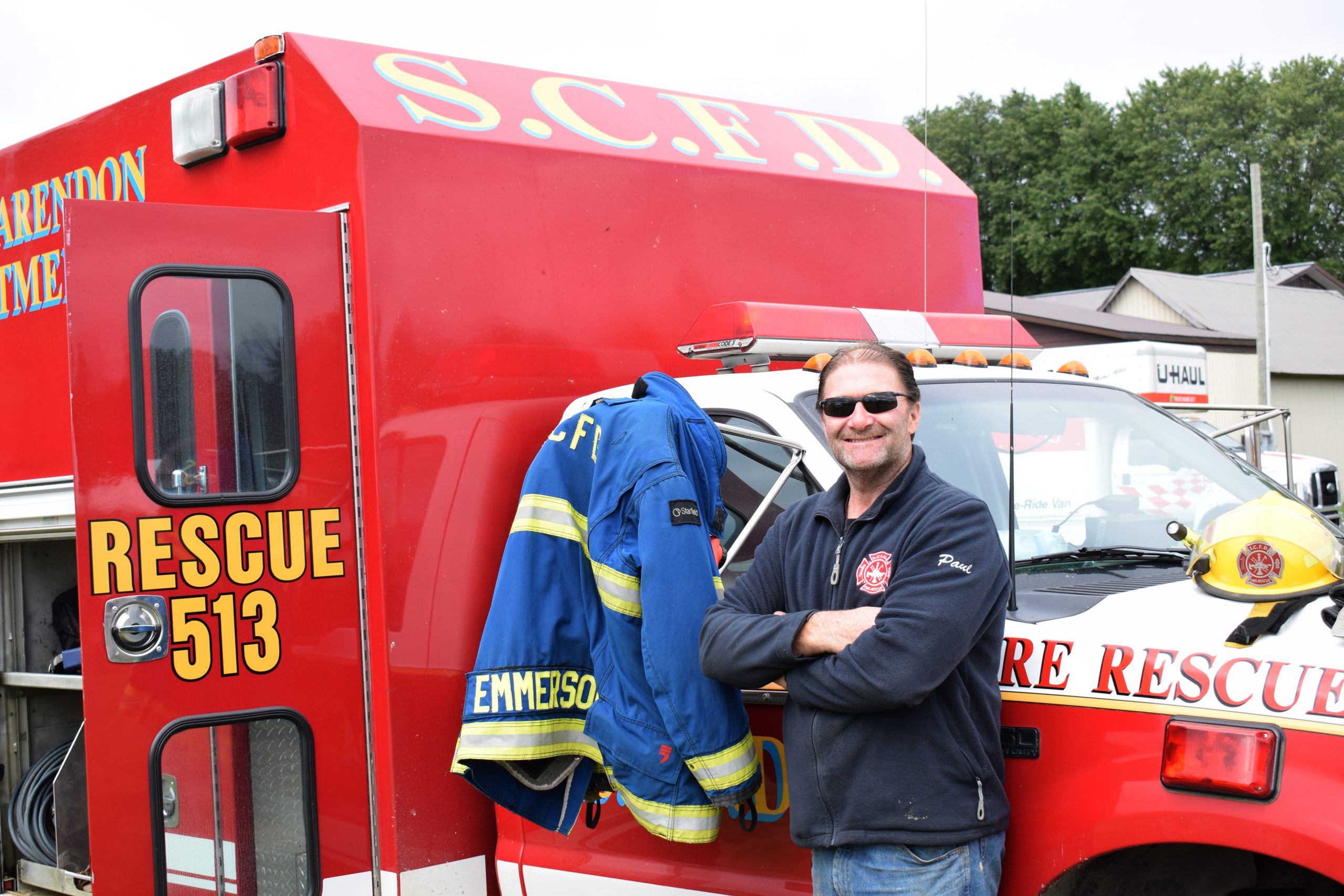 On Friday morning, the Shawville-Clarendon Fire Department brought a fire truck to the fairgrounds to help teach children about fire safety. Firefighter Paul Emmerson gave safety tips, answered questions, let children go inside the fire truck and even let them hold fire gear to help them understand the equipment’s weight. He noted that they especially liked sitting in the front and pretending they’re driving. “It’s all about the kids, seeing them entertained and informed,” said Emmerson.