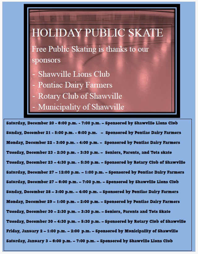 Free Holiday Public Skate (Friday, Jan 2)