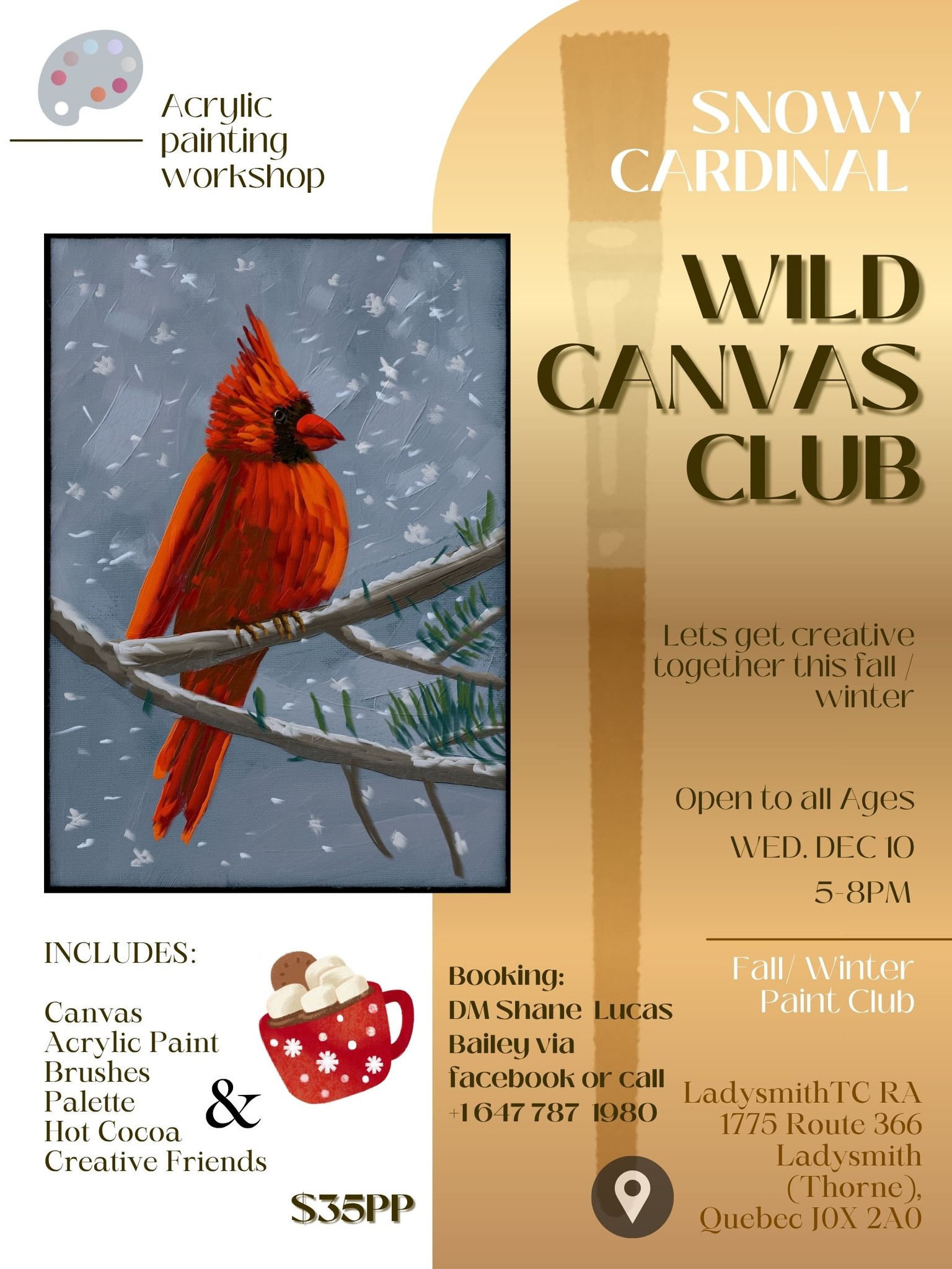 Snowy Cardinal Painting Workshop