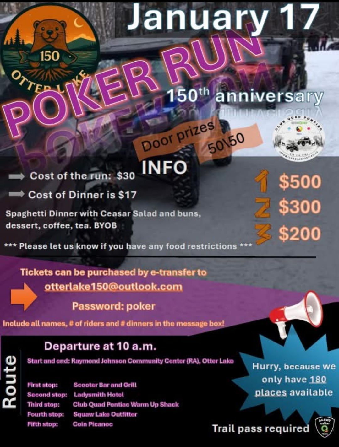 Otter Lake 150 Poker Run Fundraiser