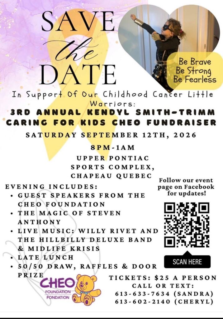 Third annual Kendyl Smith-Trimm CHEO Fundraiser