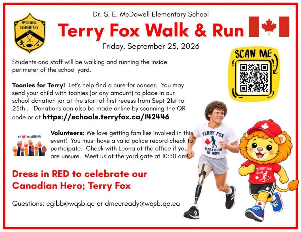 Dr. S. E. McDowell Elementary School – Terry Fox Walk & Run