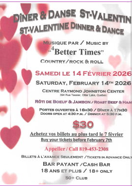 Valentine Dinner and Dance - Otter Lake