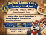 Quyon Lions Club January Breakfast