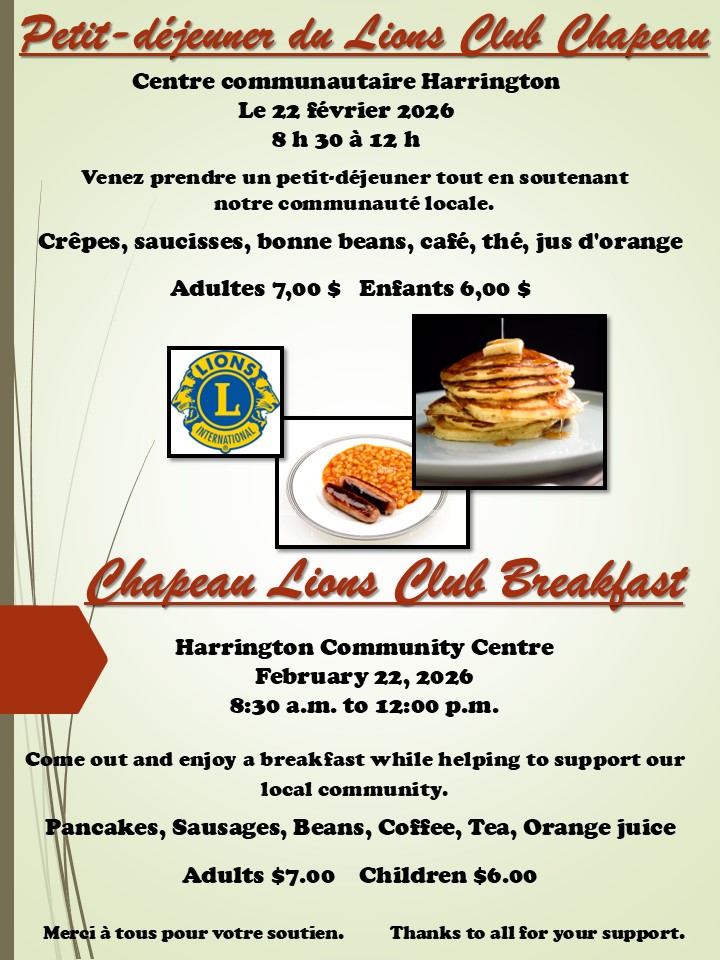 Chapeau Lions Club Breakfast 