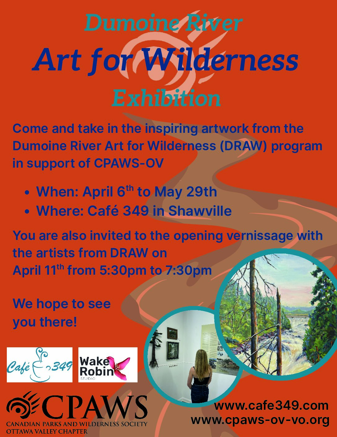 Dumoine River "Art for Wilderness" Exhibition at Cafe 349
