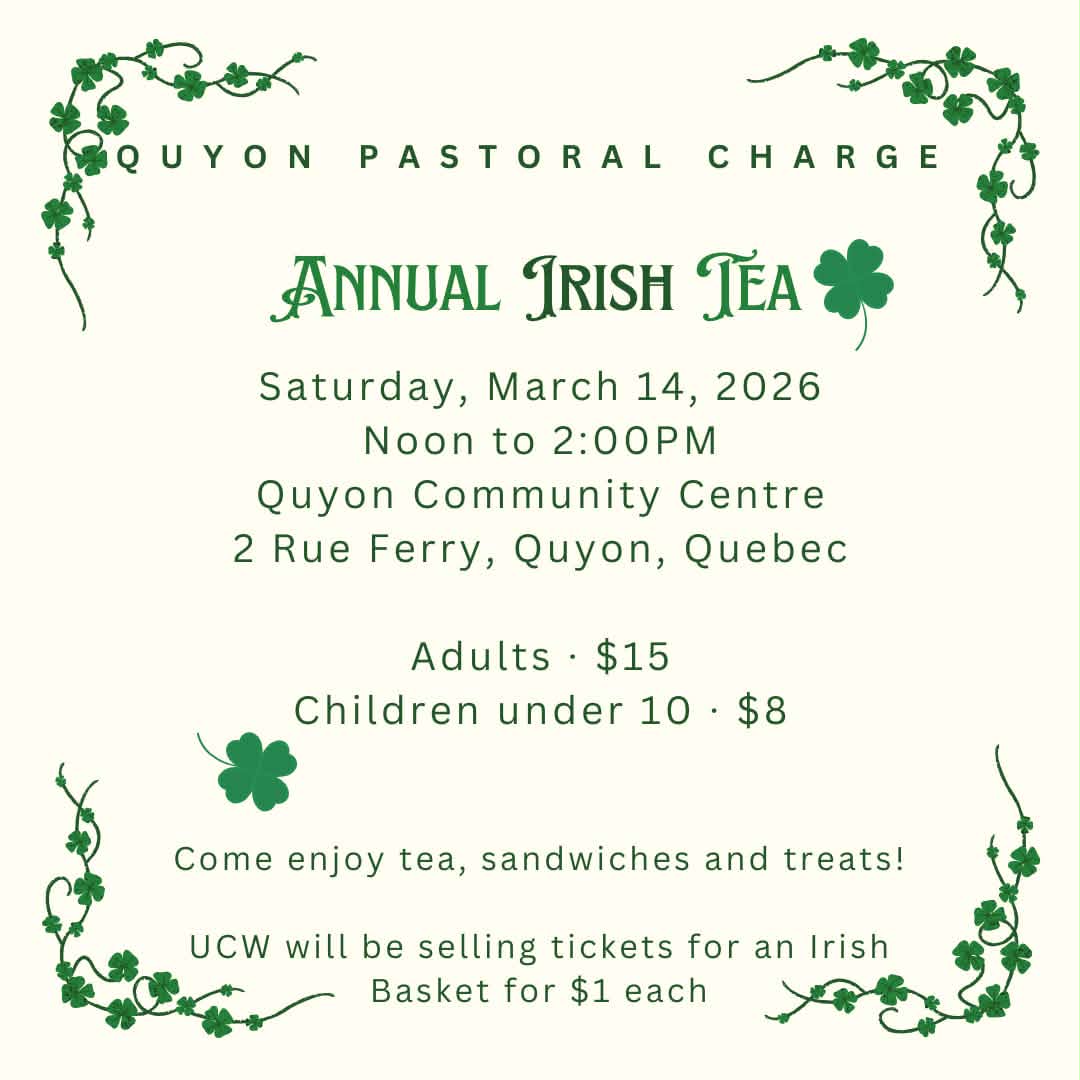 Quyon Pastoral Charge Irish Tea