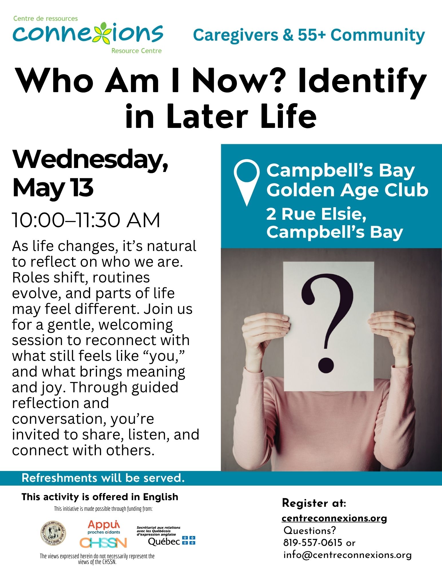Connexions Workshop: Who Am I Now? Identity Later In Life