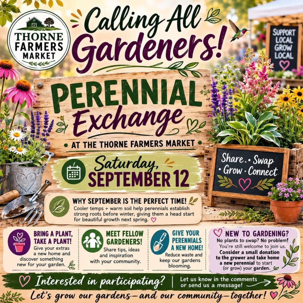 Thorne Farmers Market Perennial Exchange