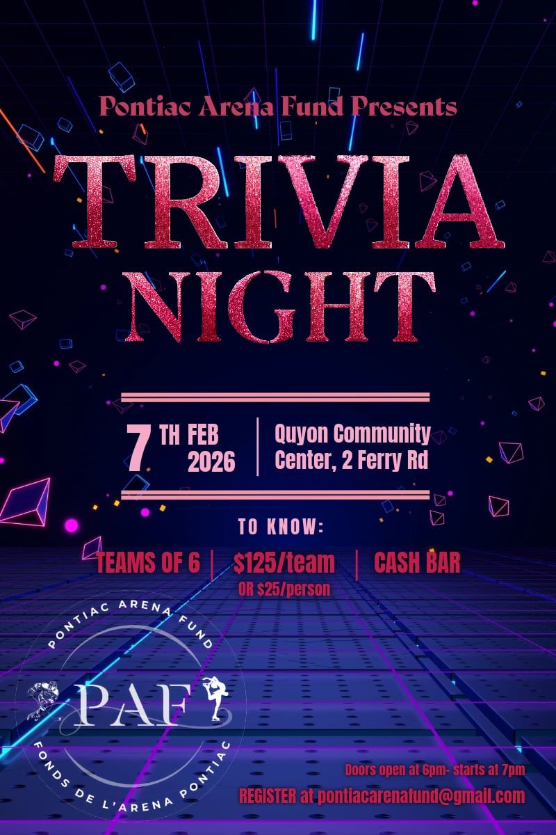 Pontiac Arena Fund Trivia Night - Quyon