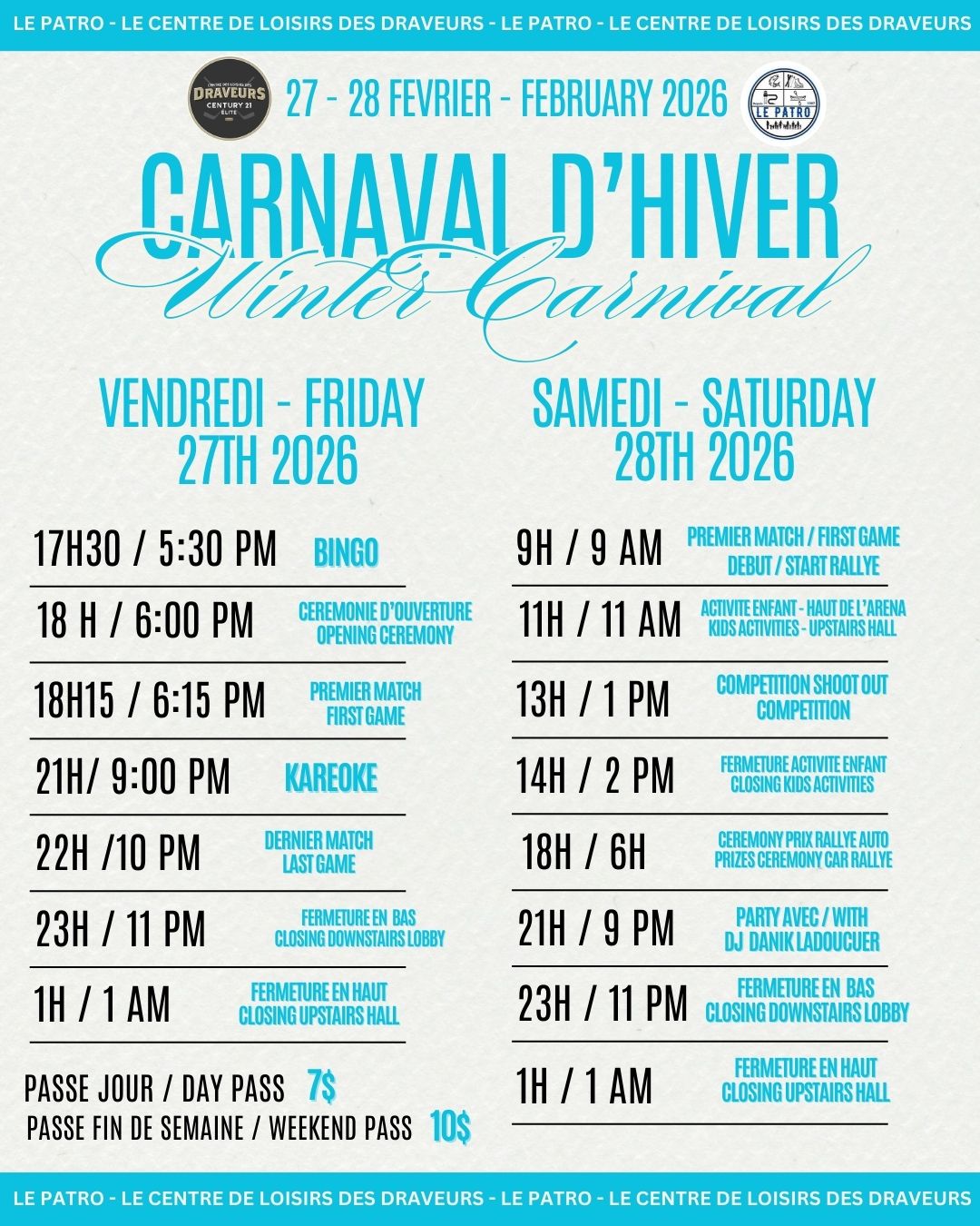 Le Patro/Centre de Draveurs Winter Carnival